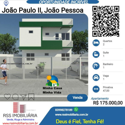 Apartamento com 2 Quartos à Venda, 47 m² em João Paulo Ii - João Pessoa