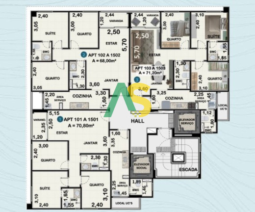 Imagem Imóvel com 3 Quartos à Venda, 70 m² em Cordeiro - Recife