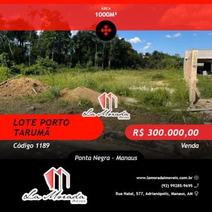 Terreno à Venda, 1.000 m² em Ponta Negra - Manaus
