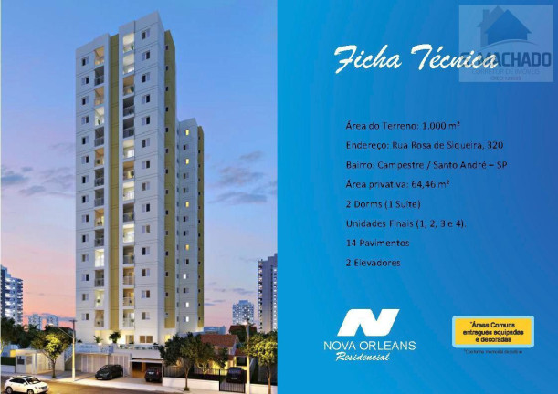 Imagem Apartamento com 2 Quartos à Venda, 64 m² em Campestre - Santo André