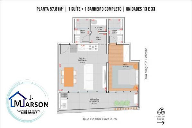 Apartamento com 1 Quarto à Venda, 66 m² em Acaraú - Ubatuba