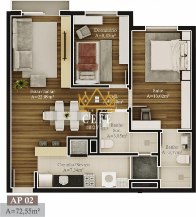 Imagem Imóvel com 2 Quartos à Venda, 72 m² em Prinstrop - Gramado Imagem Imóvel com 2 Quartos à Venda, 72 m² em Prinstrop - Gramado