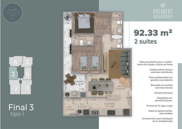 Imagem Imóvel com 3 Quartos à Venda, 152 m² em Canto Do Forte - Praia Grande