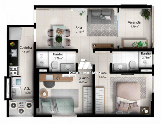 Imagem Apartamento com 2 Quartos à Venda, 55 m² em Praia De Itaparica - Vila Velha