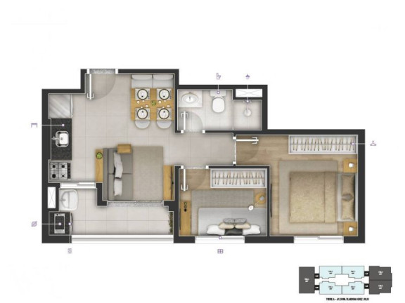 Imagem Apartamento com 2 Quartos à Venda, 49 m² em Jaguaribe - Osasco