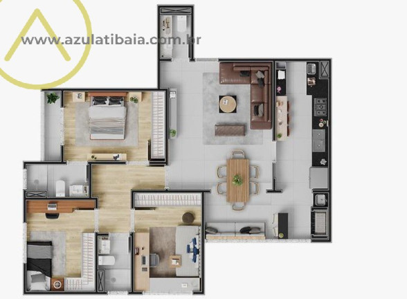 Imagem Apartamento com 3 Quartos à Venda, 140 m² em Vila Giglio - Atibaia Imagem Apartamento com 3 Quartos à Venda, 140 m² em Vila Giglio - Atibaia