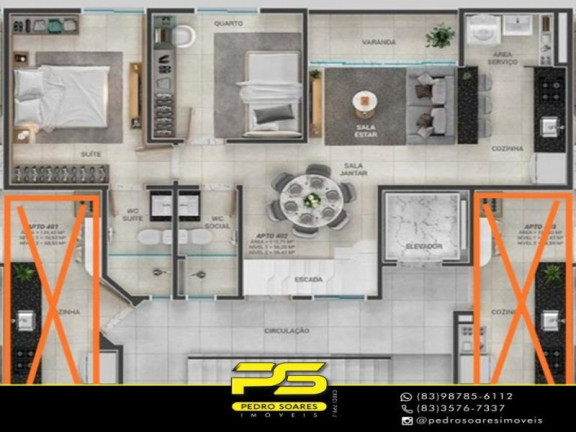 Imagem Imóvel com 2 Quartos à Venda, em Bancários - João Pessoa Imagem Imóvel com 2 Quartos à Venda, em Bancários - João Pessoa