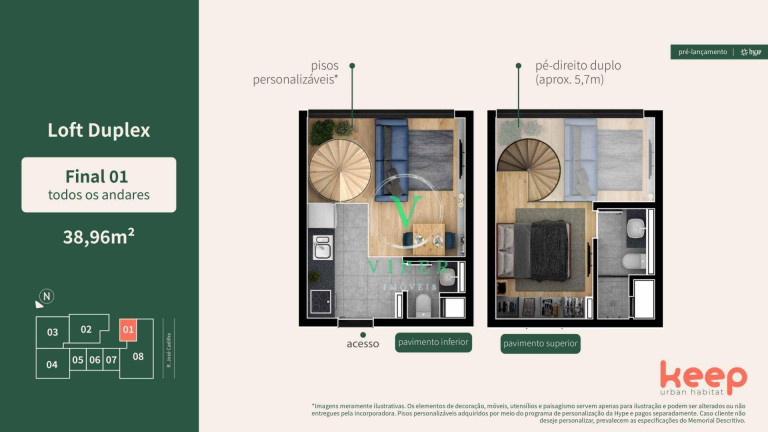 Imagem Loft com 1 Quarto à Venda, 38 m² em água Verde - Curitiba Imagem Loft com 1 Quarto à Venda, 38 m² em água Verde - Curitiba