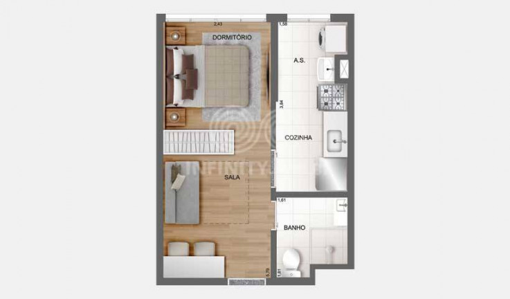 Imagem Apartamento com 1 Quarto à Venda, 26 m² em Brás - São Paulo