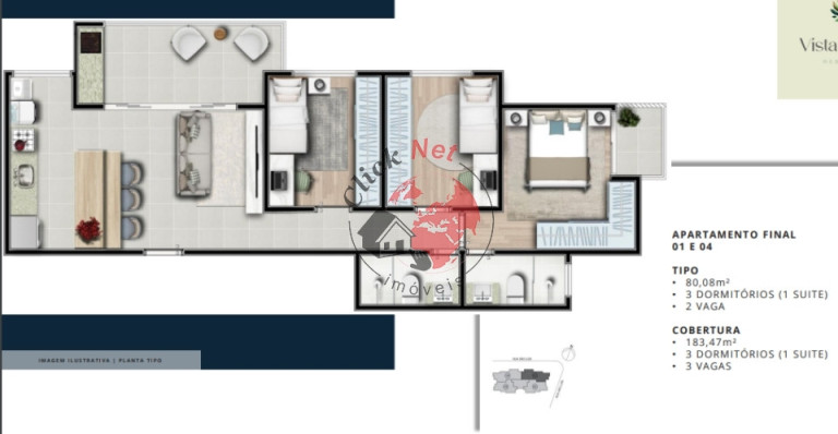 Imagem Apartamento com 3 Quartos à Venda, 80 m² em Vila Alzira - Santo André Imagem Apartamento com 3 Quartos à Venda, 80 m² em Vila Alzira - Santo André