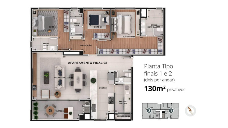 Imagem Apartamento com 3 Quartos à Venda, 130 m² em Bacacheri - Curitiba Imagem Apartamento com 3 Quartos à Venda, 130 m² em Bacacheri - Curitiba