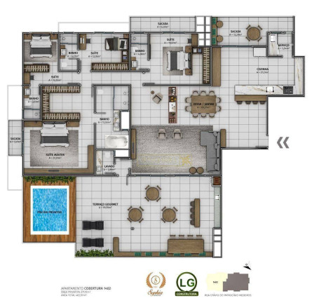 Imagem Cobertura com 4 Quartos à Venda, 326 m² em Nossa Senhora Do Rosário - São José Imagem Cobertura com 4 Quartos à Venda, 326 m² em Nossa Senhora Do Rosário - São José