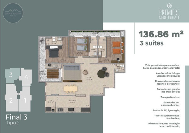 Imagem Imóvel com 3 Quartos à Venda, 152 m² em Canto Do Forte - Praia Grande