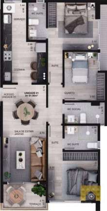 Imagem Apartamento com 3 Quartos à Venda, 81 m² em Intermares - Cabedelo Imagem Apartamento com 3 Quartos à Venda, 81 m² em Intermares - Cabedelo
