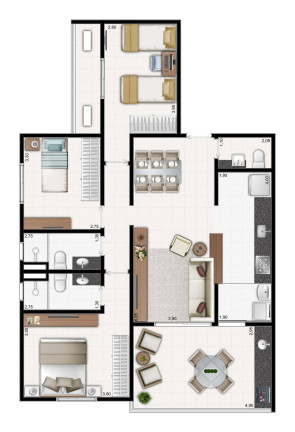 Imagem Apartamento com 3 Quartos à Venda, 105 m² em Vila Alzira - Guarujá Imagem Apartamento com 3 Quartos à Venda, 105 m² em Vila Alzira - Guarujá