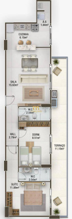 Imagem Apartamento com 3 Quartos à Venda, 114 m² em Canto Do Forte - Praia Grande