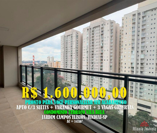 Imagem Apartamento com 3 Quartos à Venda, 141 m² em Vila Das Hortências - Jundiaí Imagem Apartamento com 3 Quartos à Venda, 141 m² em Vila Das Hortências - Jundiaí