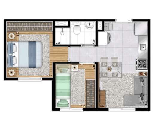 Imagem Apartamento com 2 Quartos à Venda, 32 m² em Brás - São Paulo