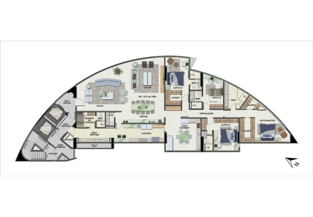 Apartamento com 4 Quartos à Venda, 268 m² em Pina - Recife