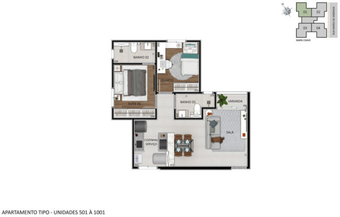 Imagem Apartamento com 2 Quartos à Venda, 53 m² em Santa Branca - Belo Horizonte