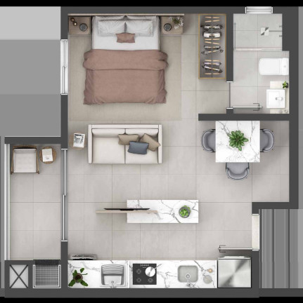 Imagem Imóvel com 1 Quarto à Venda, 33 m² em Centro - Pinhais