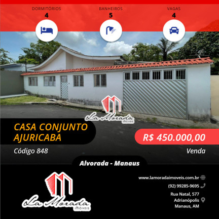 Casa com 4 Quartos à Venda, 190 m² em Alvorada - Manaus