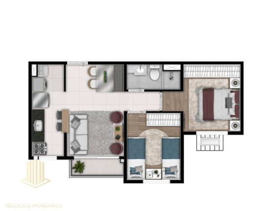 Imagem Apartamento com 2 Quartos à Venda, 77 m² em Setor Sudoeste - Goiânia