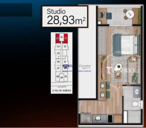 Studio com 1 Quarto à Venda, 26 m² em Perdizes - São Paulo