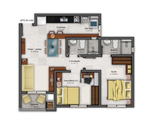 Imagem Apartamento com 2 Quartos à Venda, 56 m² em Camobi - Santa Maria Imagem Apartamento com 2 Quartos à Venda, 56 m² em Camobi - Santa Maria