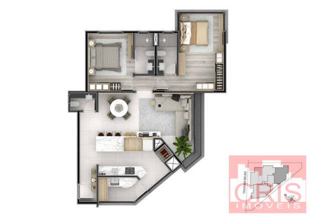 Imagem Apartamento com 2 Quartos à Venda, 100 m² em Botafogo - Bento Gonçalves Imagem Apartamento com 2 Quartos à Venda, 100 m² em Botafogo - Bento Gonçalves
