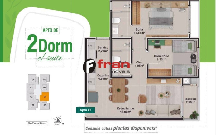 Imagem Apartamento com 2 Quartos à Venda, 64 m² em Coqueiros - Florianópolis Imagem Apartamento com 2 Quartos à Venda, 64 m² em Coqueiros - Florianópolis