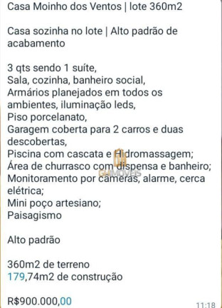 Imagem Casa com 3 Quartos à Venda, 179 m² em Moinho Dos Ventos - Goiânia Imagem Casa com 3 Quartos à Venda, 179 m² em Moinho Dos Ventos - Goiânia
