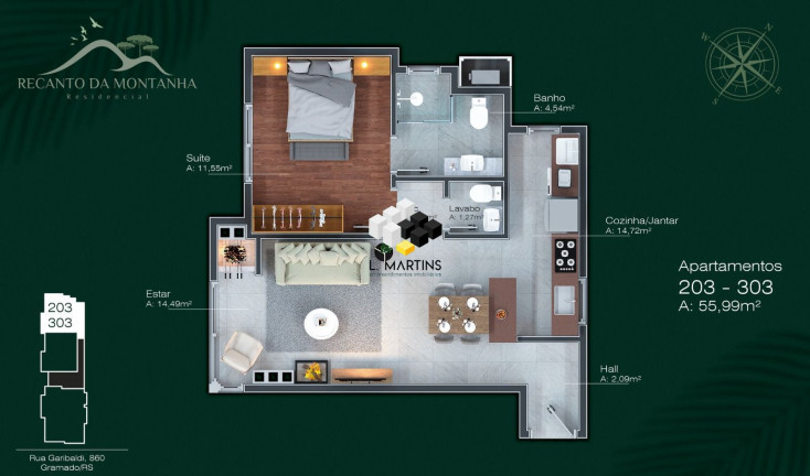 Imagem Apartamento com 1 Quarto à Venda, 48 m² em Centro - Gramado Imagem Apartamento com 1 Quarto à Venda, 48 m² em Centro - Gramado