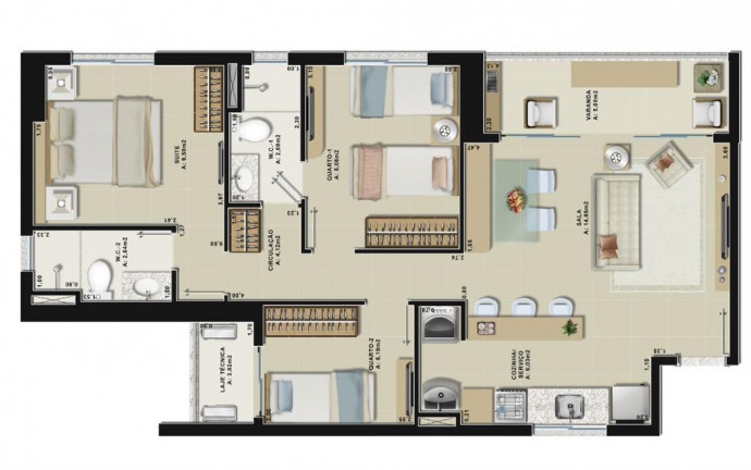Imagem Apartamento com 3 Quartos à Venda, 68 m² em Fátima - Fortaleza