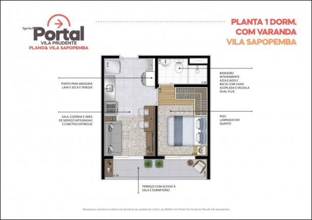Imagem Apartamento com 1 Quarto à Venda, 36 m² em Vila Ema - São Paulo