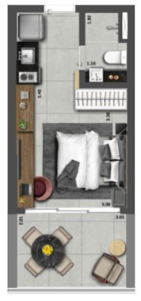Imagem Imóvel com 1 Quarto à Venda, 26 m² em Moema - São Paulo