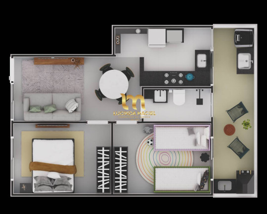 Imagem Casa de Condomínio com 2 Quartos à Venda, 43 m² em Maracanã - Praia Grande