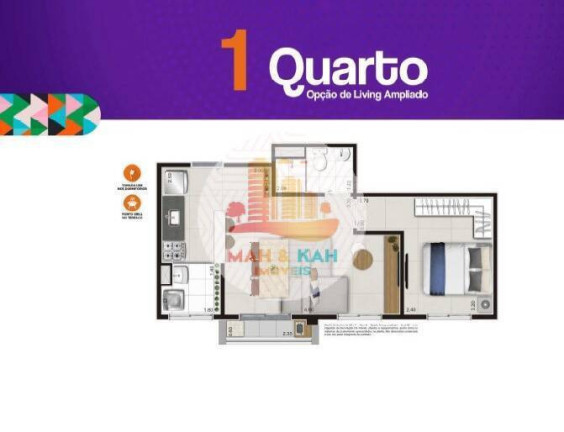 Apartamento com 1 Quarto à Venda, 25 m² em Centro - São Paulo