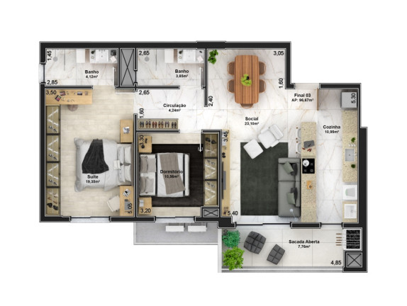 Imagem Apartamento com 3 Quartos à Venda, em Imigrante - Bento Gonçalves Imagem Apartamento com 3 Quartos à Venda, em Imigrante - Bento Gonçalves