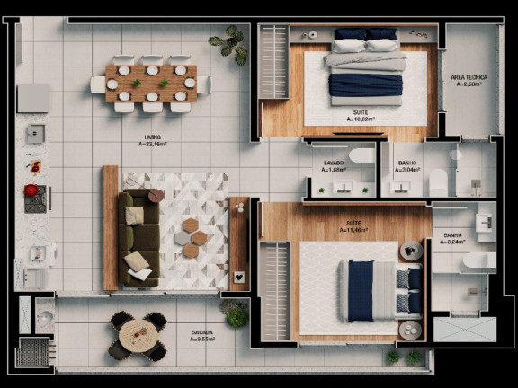 Imagem Apartamento com 2 Quartos à Venda, 80 m² em Praia Brava De Itajaí - Itajaí