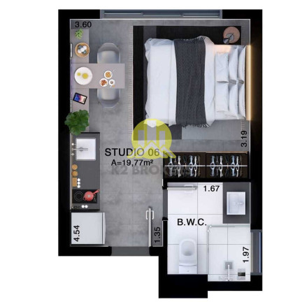 Imagem Studio com 1 Quarto à Venda, 18 m² em Rebouças - Curitiba Imagem Studio com 1 Quarto à Venda, 18 m² em Rebouças - Curitiba