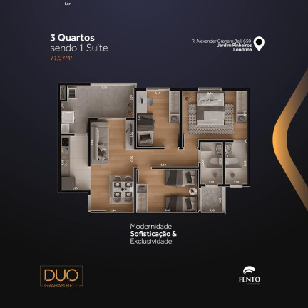 Imagem Apartamento com 2 Quartos à Venda, 61 m² em Parque Jamaica - Londrina Imagem Apartamento com 2 Quartos à Venda, 61 m² em Parque Jamaica - Londrina