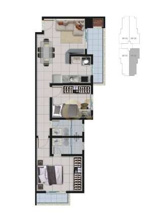 Imagem Apartamento com 2 Quartos à Venda, 58 m² em Costa E Silva - Joinville