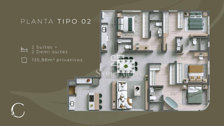 Imagem Apartamento com 3 Quartos à Venda, 135 m² em 2 Quadra Centro - Balneário Camboriú