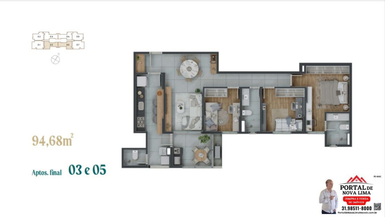 Imagem Apartamento com 4 Quartos à Venda, 185 m² em Vila Da Serra - Nova Lima