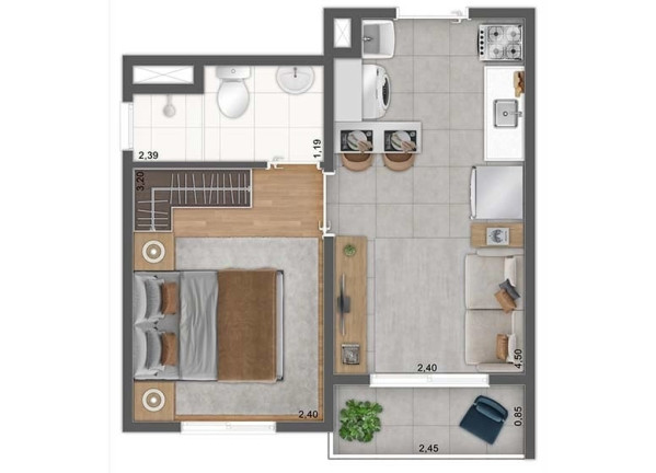 Imagem Apartamento com 1 Quarto à Venda, 31 m² em Brás - São Paulo