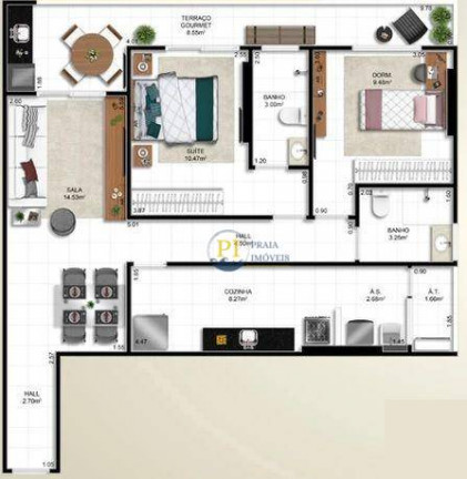 Imagem Apartamento com 2 Quartos à Venda, 81 m² em Vila Assunção - Praia Grande