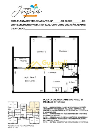 Imagem Apartamento com 2 Quartos à Venda, 53 m² em Glebas Califórnia - Piracicaba