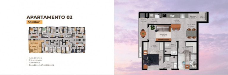 Imagem Apartamento com 2 Quartos à Venda, 54 m² em Itoupava Norte - Blumenau Imagem Apartamento com 2 Quartos à Venda, 54 m² em Itoupava Norte - Blumenau