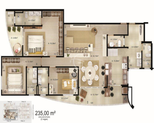 Imagem Apartamento com 4 Quartos à Venda, 294 m² em Atiradores - Joinville